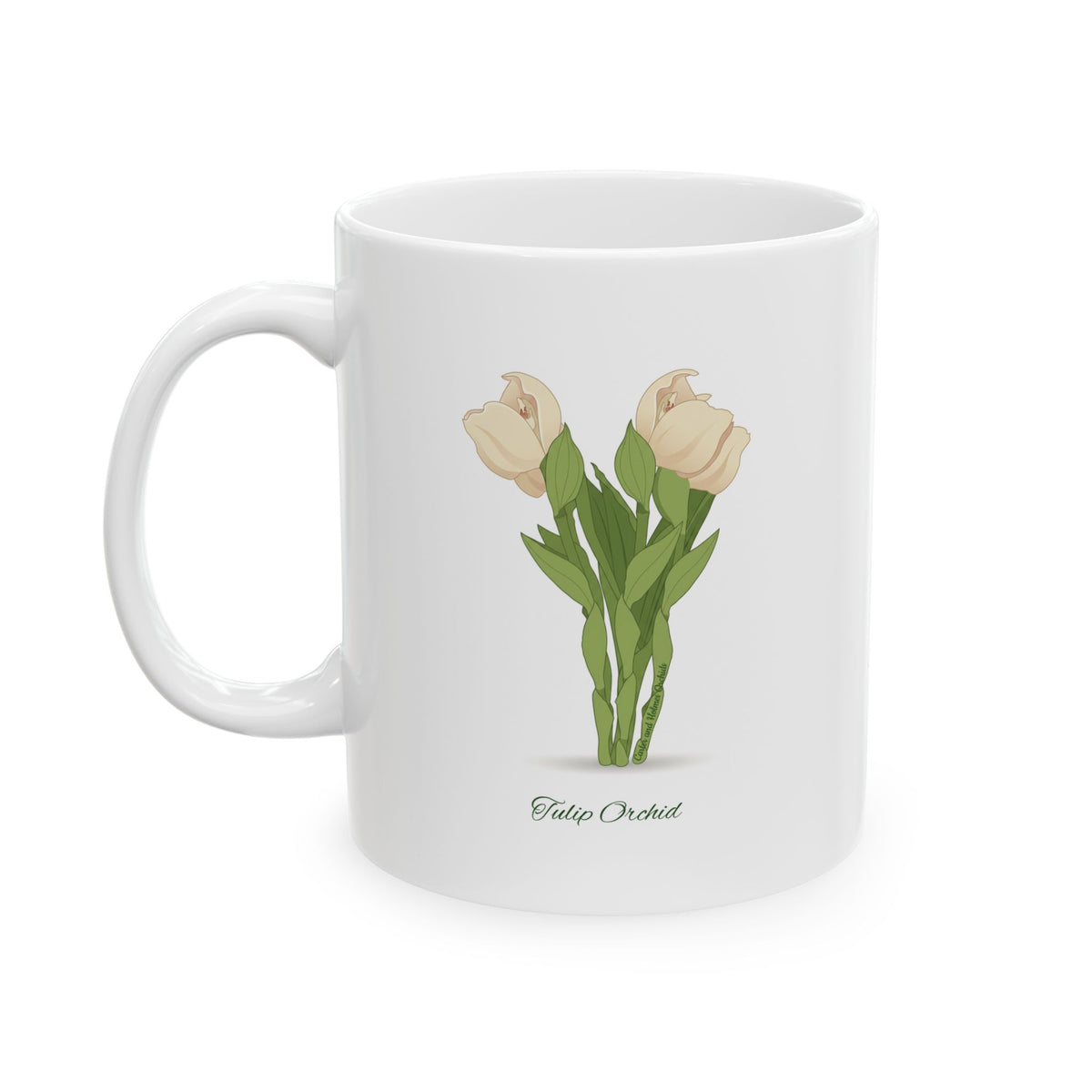 Tulip Orchid Botanical Print | Ceramic Coffee Cup 11oz