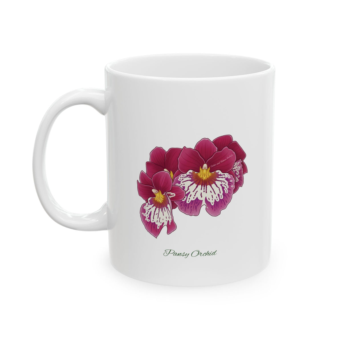 Pansy Orchid Botanical Print | Ceramic Coffee Cup 11oz