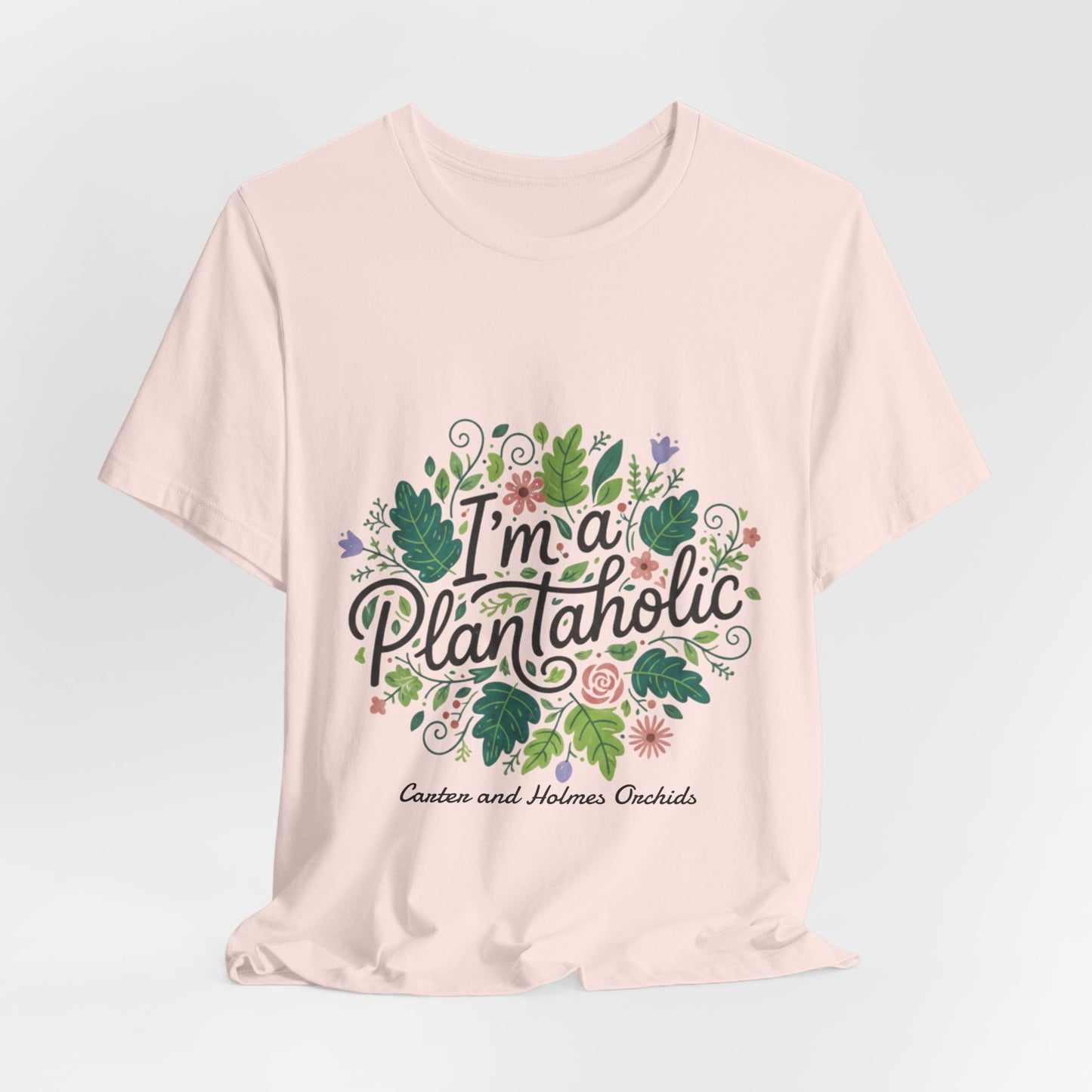 Plantaholic- Carter and Holmes Orchids | Floral Logo T-Shirt,