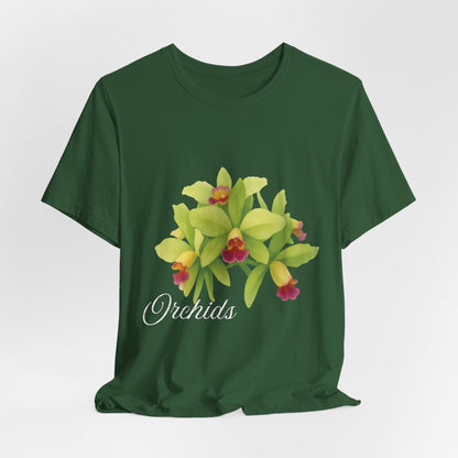 Orchids Green Cattleya | Floral Logo T-Shirt,