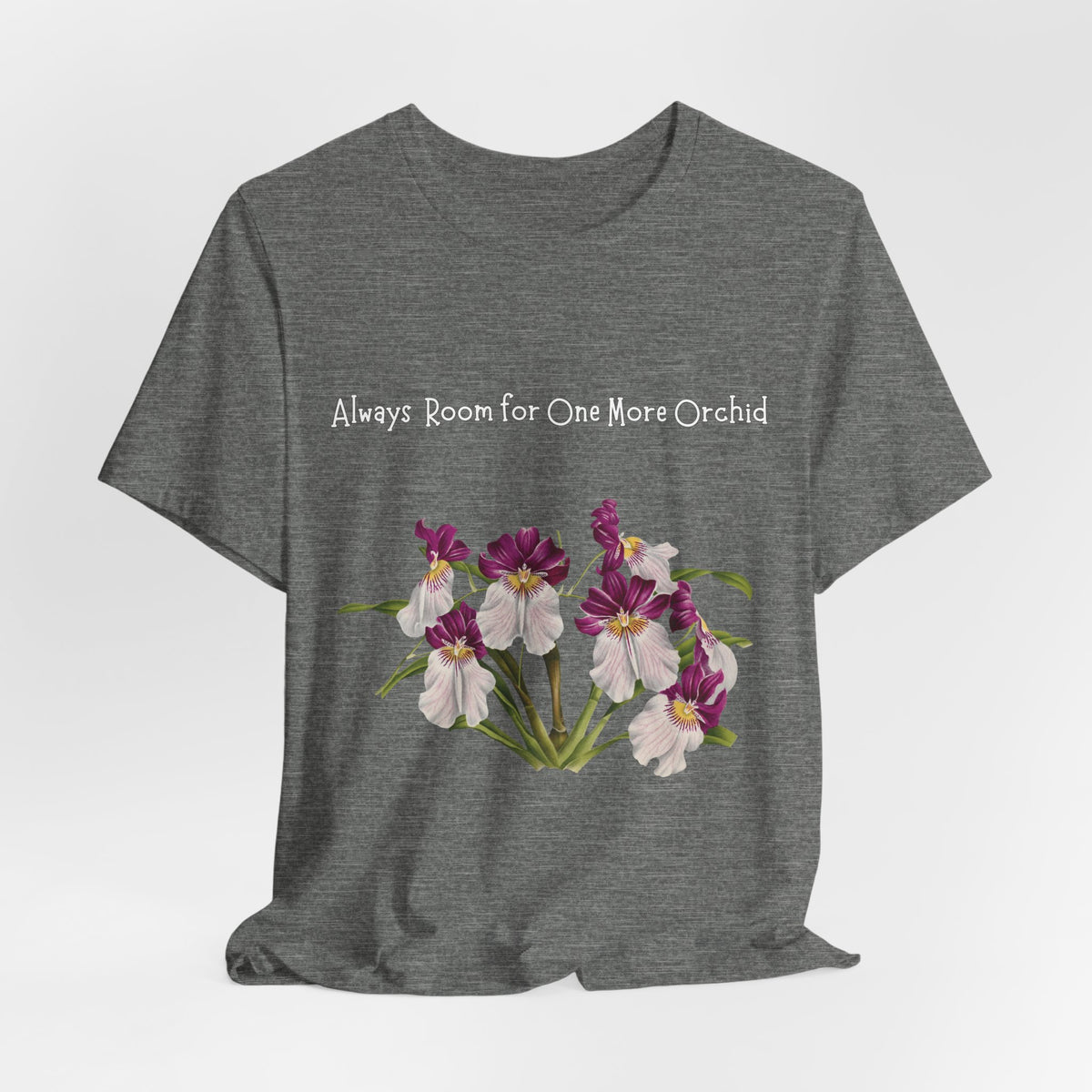 Pansy Orchid | Floral Logo T-Shirt, 'Always Room For One More Orchid' Back Print