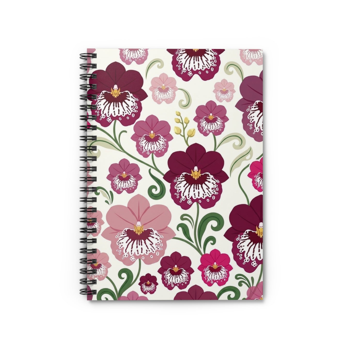 Pansy Orchid Spiral Notebook | Ruled Lined Journal, Botanical Illustration
