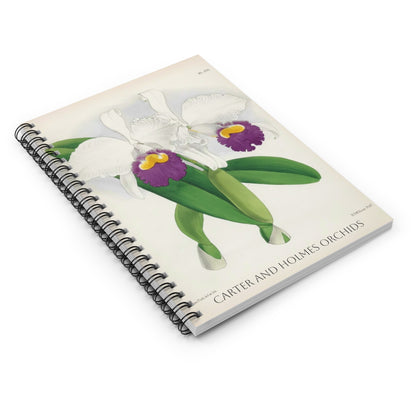 White Cattleya Orchid Spiral Notebook | Ruled Lined Journal, Botanical Illustration