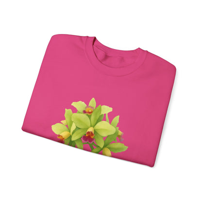 Orchids Floral Crewneck Sweatshirt