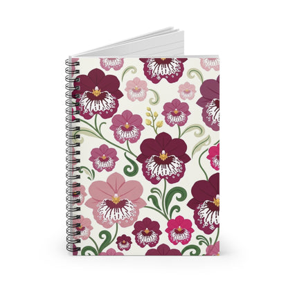 Pansy Orchid Spiral Notebook | Ruled Lined Journal, Botanical Illustration