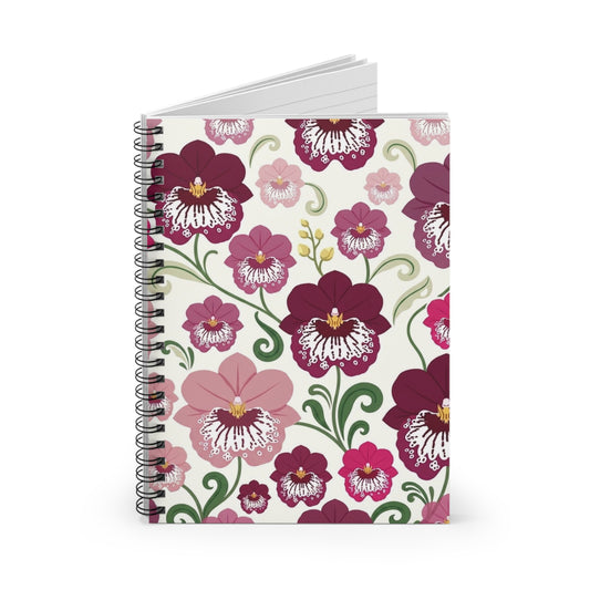 Pansy Orchid Spiral Notebook | Ruled Lined Journal, Botanical Illustration
