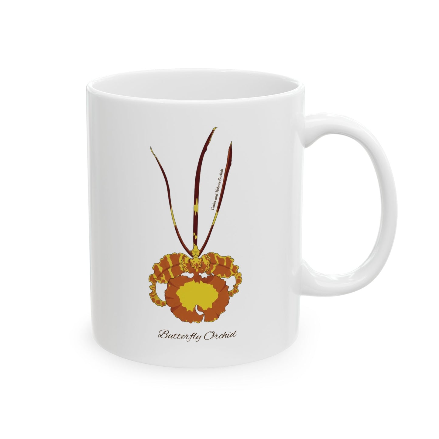 Butterfly Orchid Botanical Print | Ceramic Coffee Cup 11oz