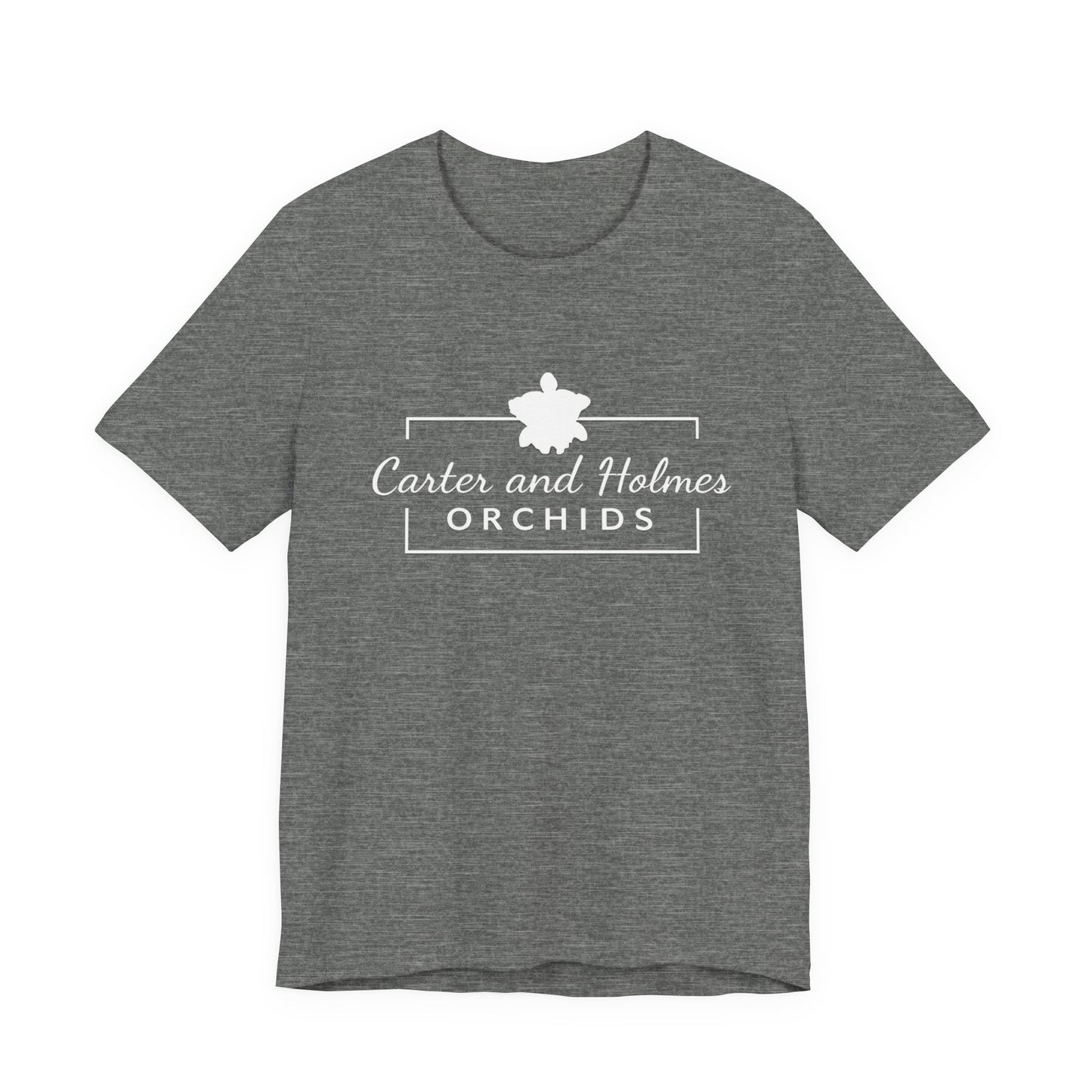 Carter and Holmes Orchids | Floral Logo T-Shirt, 'Always Room For One More Orchid' Back Print