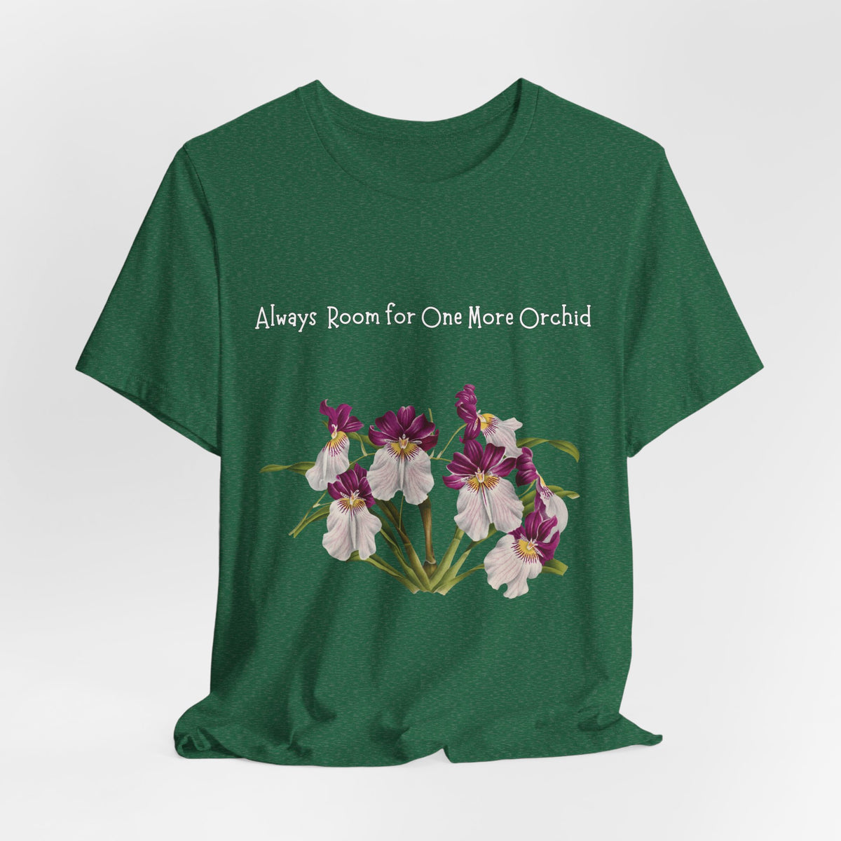 Pansy Orchid | Floral Logo T-Shirt, 'Always Room For One More Orchid' Back Print