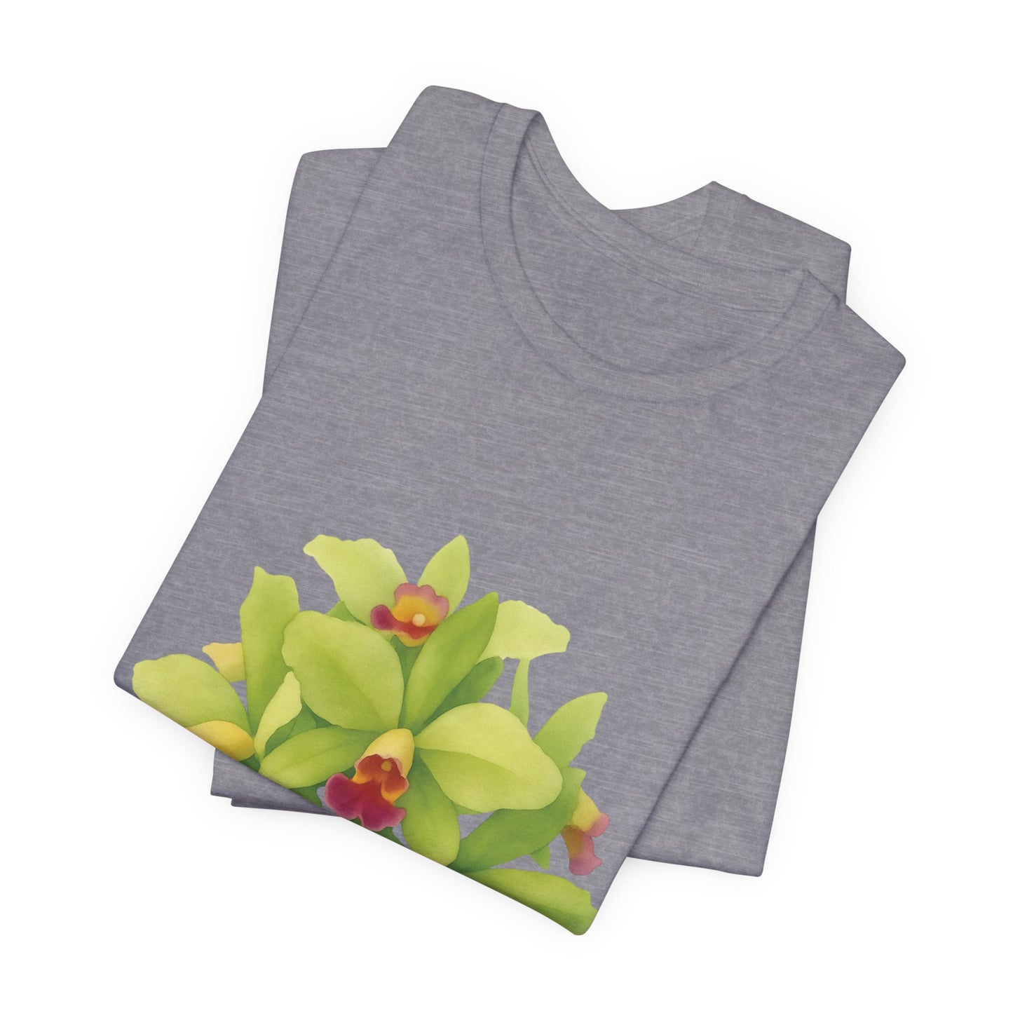 Orchids Green Cattleya | Floral Logo T-Shirt,