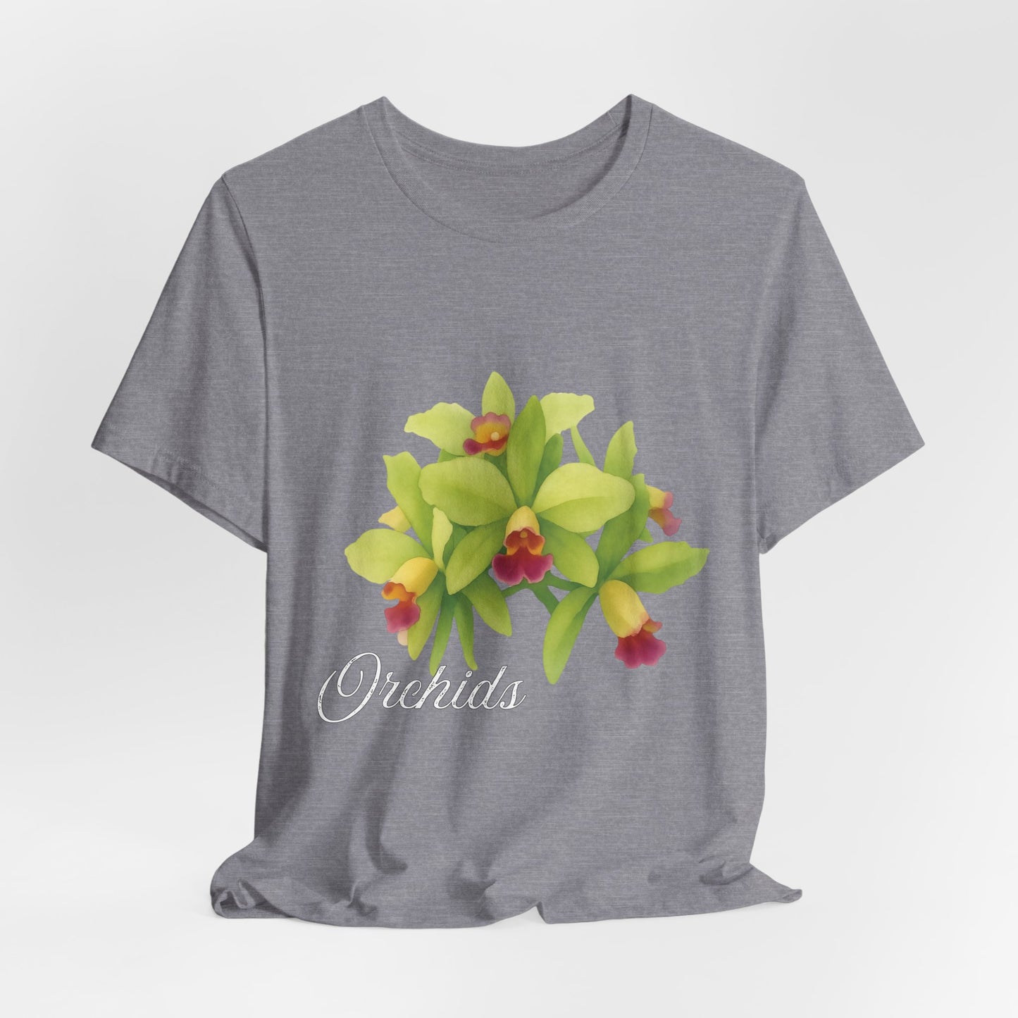 Orchids Green Cattleya | Floral Logo T-Shirt,
