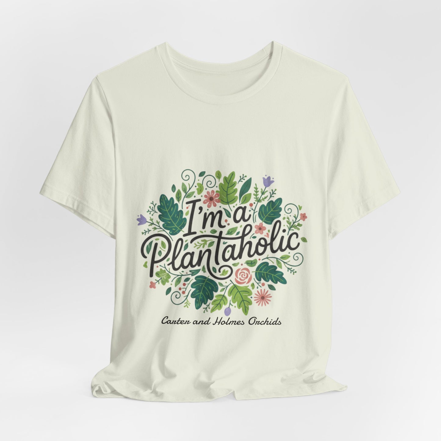 Plantaholic- Carter and Holmes Orchids | Floral Logo T-Shirt,