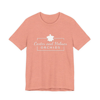 Carter and Holmes Orchids | Floral Logo T-Shirt, 'Always Room For One More Orchid' Back Print