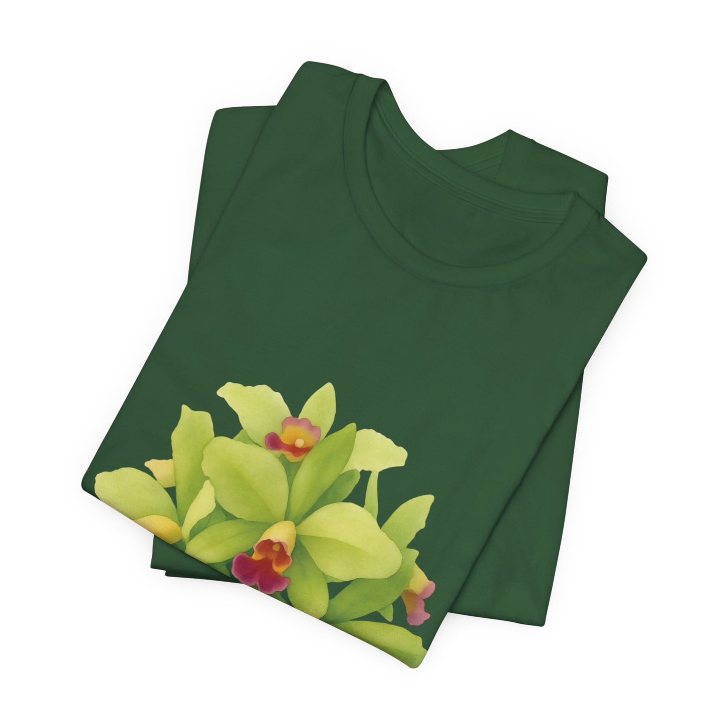 Orchids Green Cattleya | Floral Logo T-Shirt,