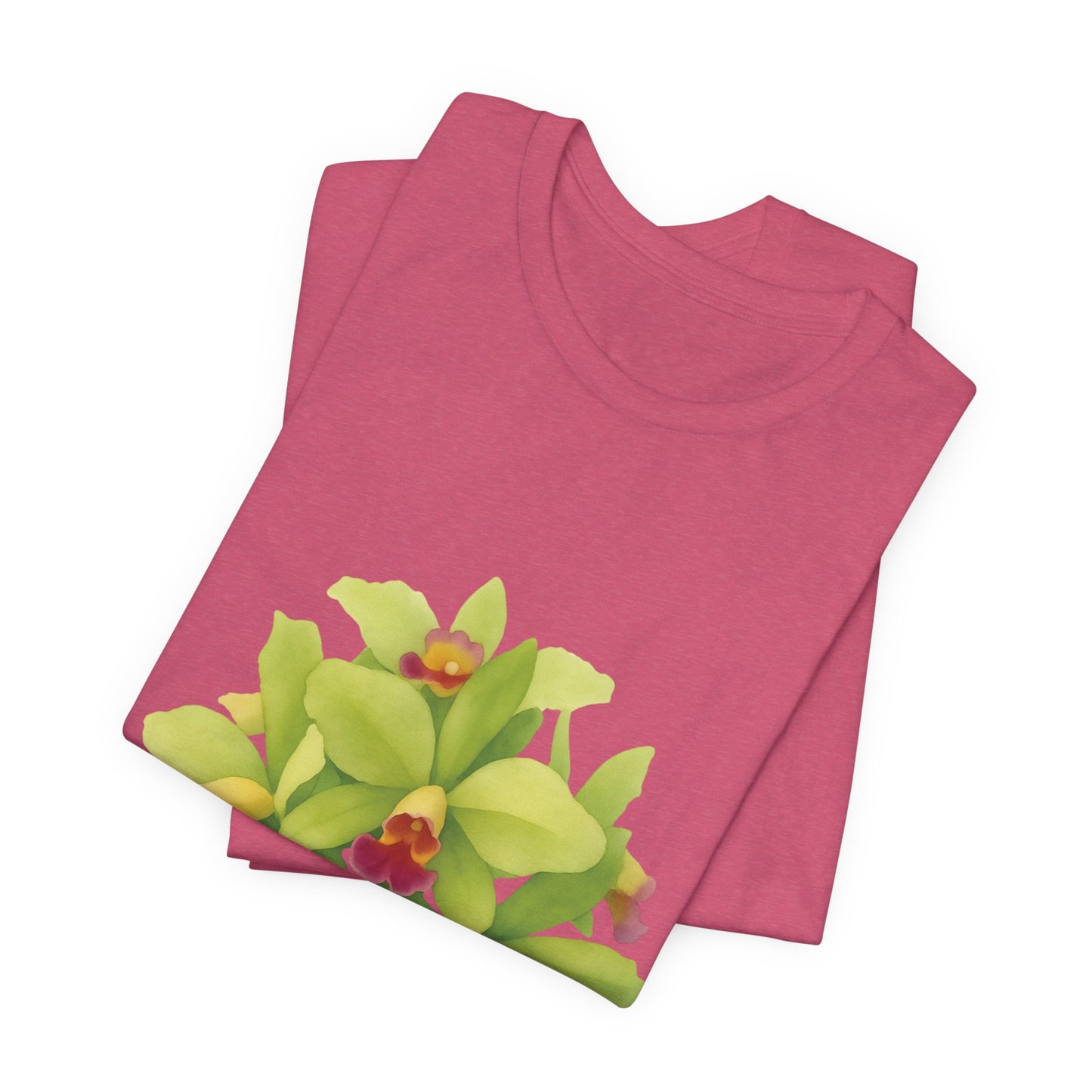 Orchids Green Cattleya | Floral Logo T-Shirt,