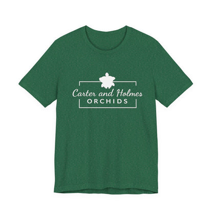 Carter and Holmes Orchids | Floral Logo T-Shirt, 'Always Room For One More Orchid' Back Print