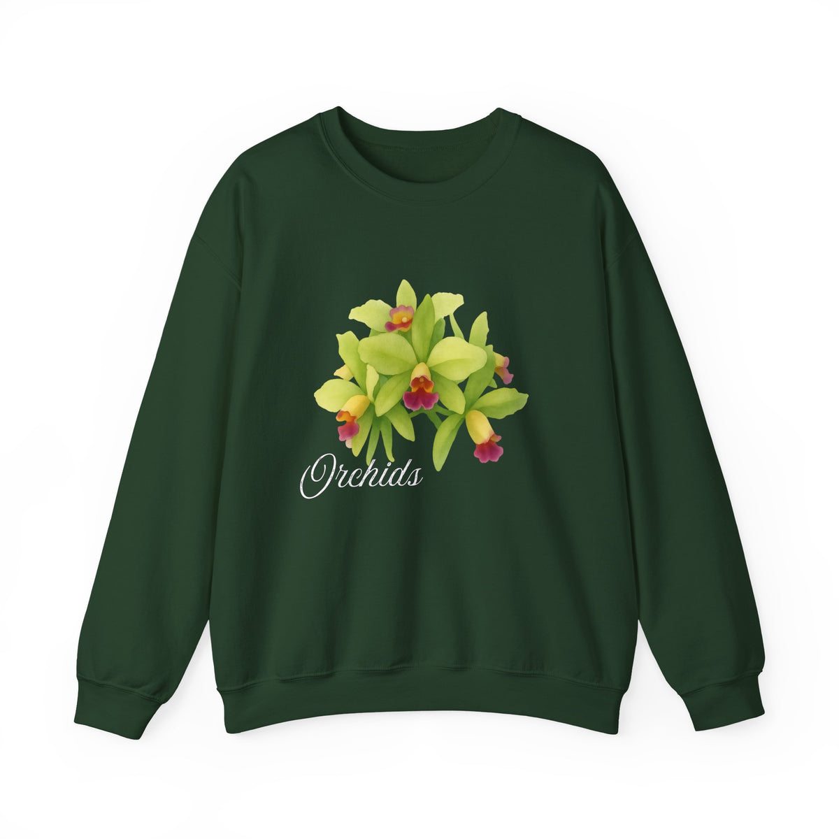 Orchids Floral Crewneck Sweatshirt