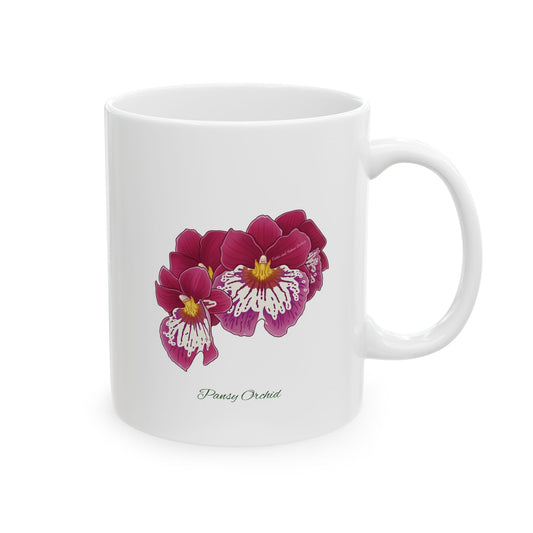 Pansy Orchid Botanical Print | Ceramic Coffee Cup 11oz