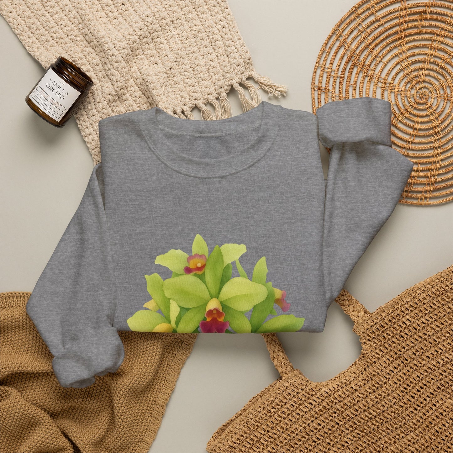 Orchids Floral Crewneck Sweatshirt