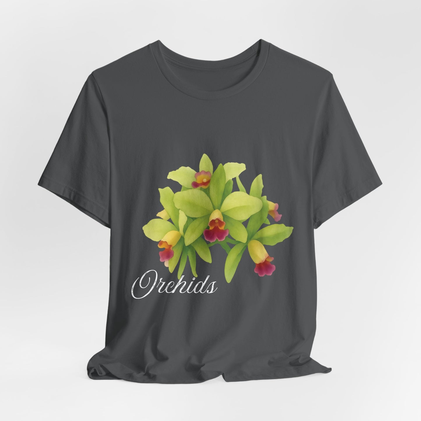Orchids Green Cattleya | Floral Logo T-Shirt,