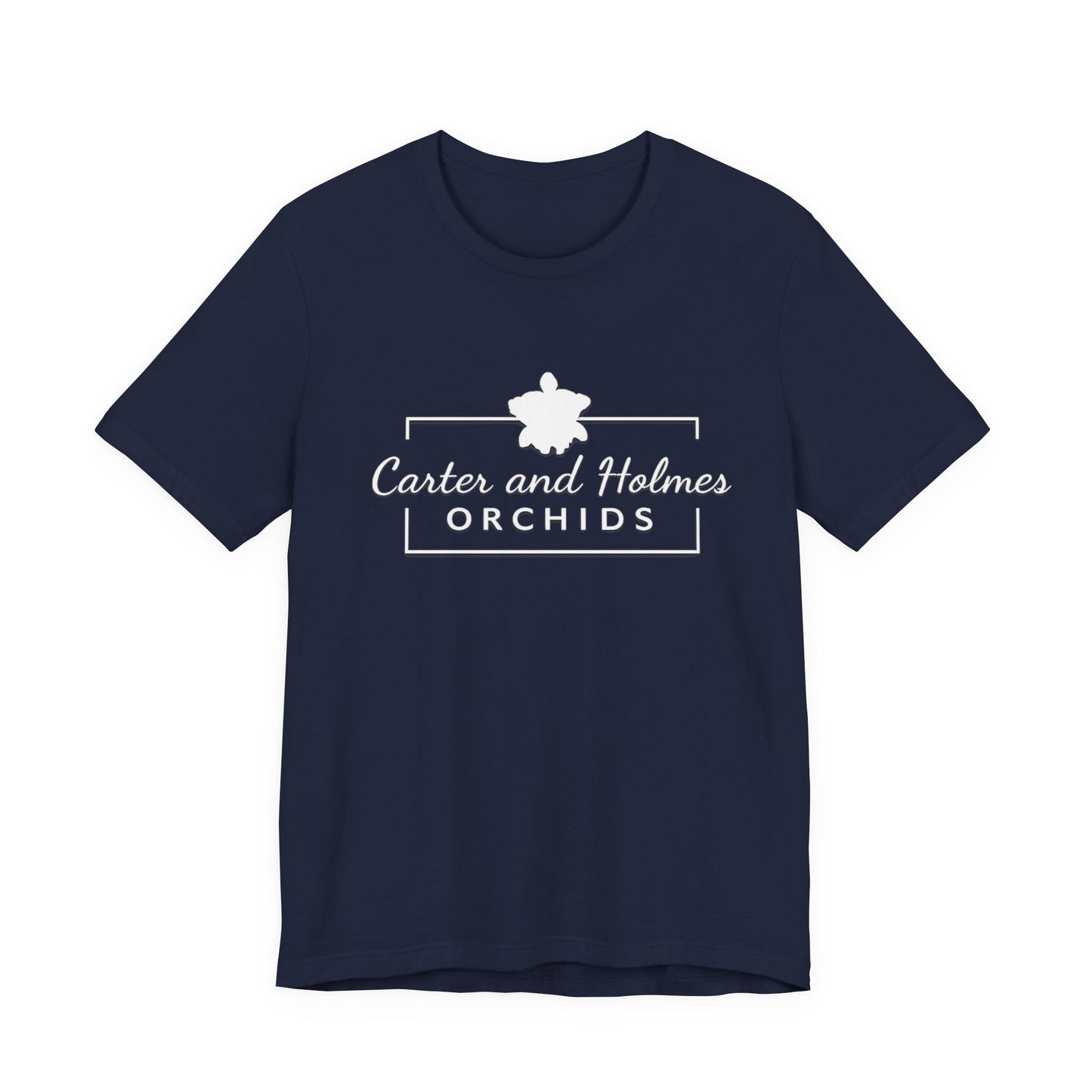 Carter and Holmes Orchids | Floral Logo T-Shirt, 'Always Room For One More Orchid' Back Print