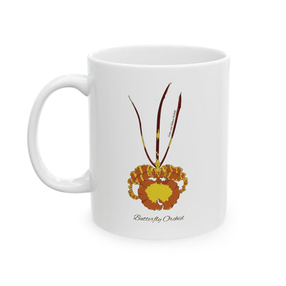 Butterfly Orchid Botanical Print | Ceramic Coffee Cup 11oz