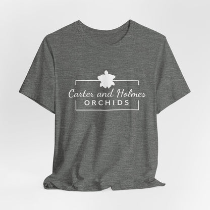 Carter and Holmes Orchids | Floral Logo T-Shirt, 'Always Room For One More Orchid' Back Print