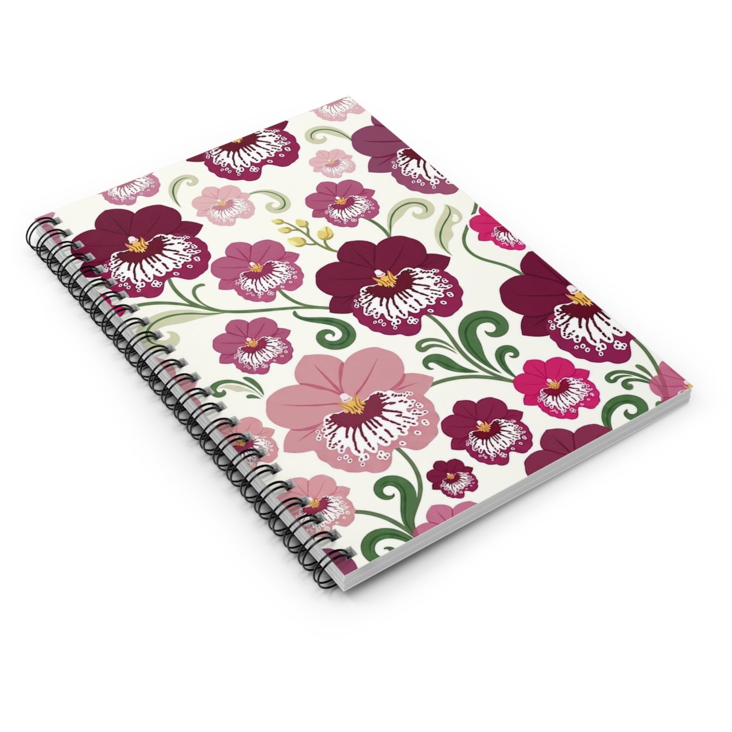Pansy Orchid Spiral Notebook | Ruled Lined Journal, Botanical Illustration