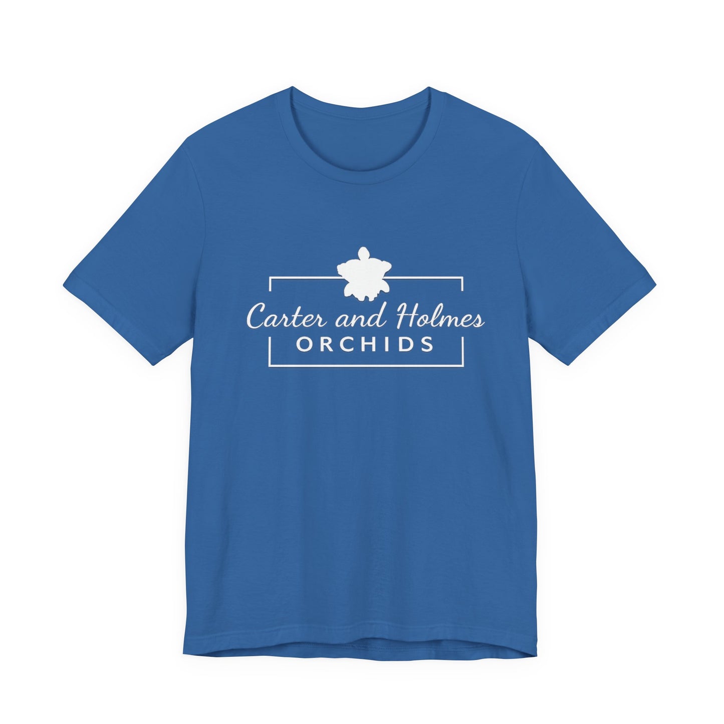 Carter and Holmes Orchids | Floral Logo T-Shirt, 'Always Room For One More Orchid' Back Print