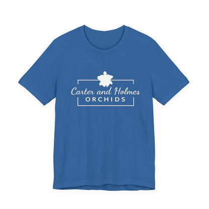 Carter and Holmes Orchids | Floral Logo T-Shirt, 'Always Room For One More Orchid' Back Print