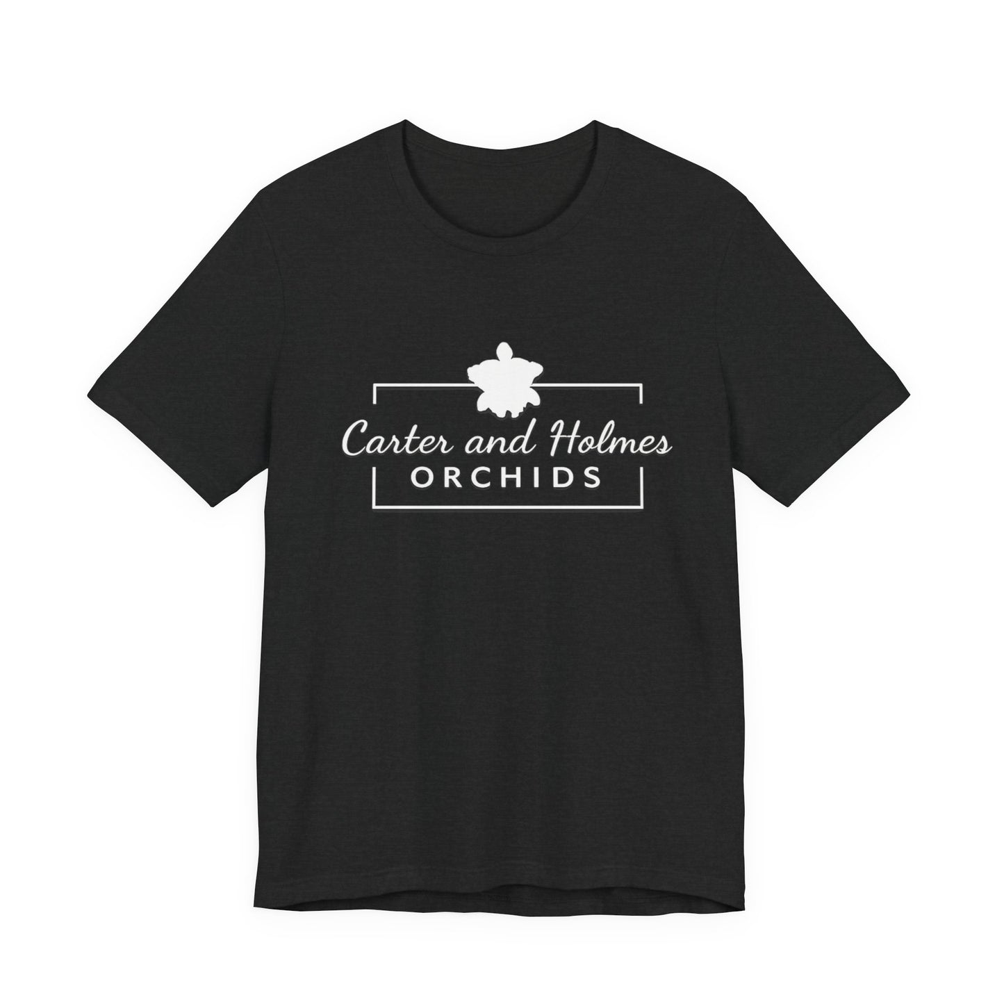 Carter and Holmes Orchids | Floral Logo T-Shirt, 'Always Room For One More Orchid' Back Print
