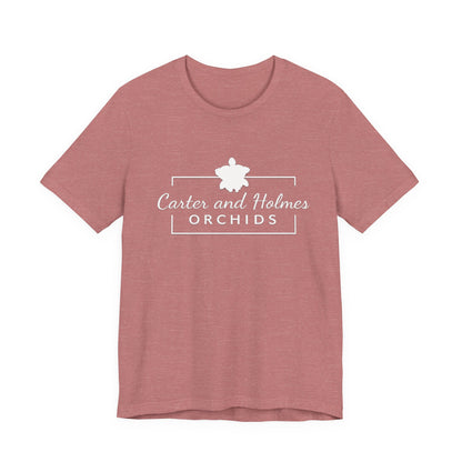 Carter and Holmes Orchids | Floral Logo T-Shirt, 'Always Room For One More Orchid' Back Print