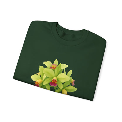 Orchids Floral Crewneck Sweatshirt