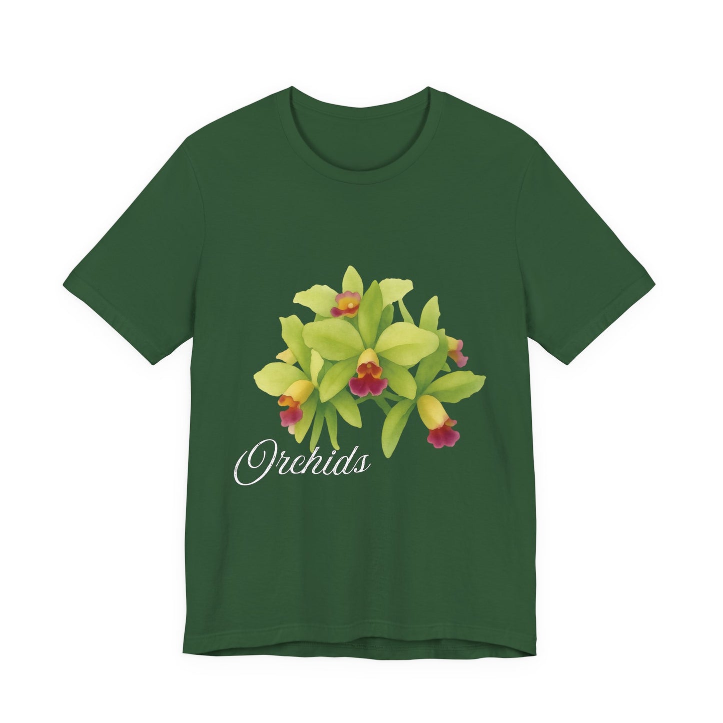Orchids Green Cattleya | Floral Logo T-Shirt,