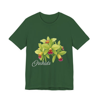 Orchids Green Cattleya | Floral Logo T-Shirt,