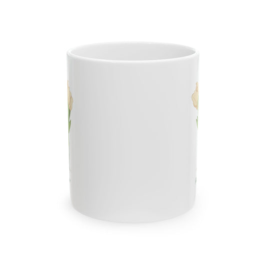 Tulip Orchid Botanical Print | Ceramic Coffee Cup 11oz