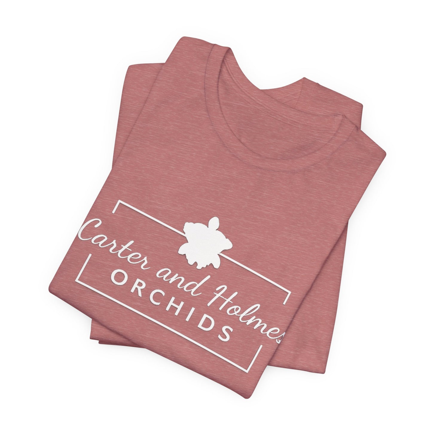Carter and Holmes Orchids | Floral Logo T-Shirt, 'Always Room For One More Orchid' Back Print