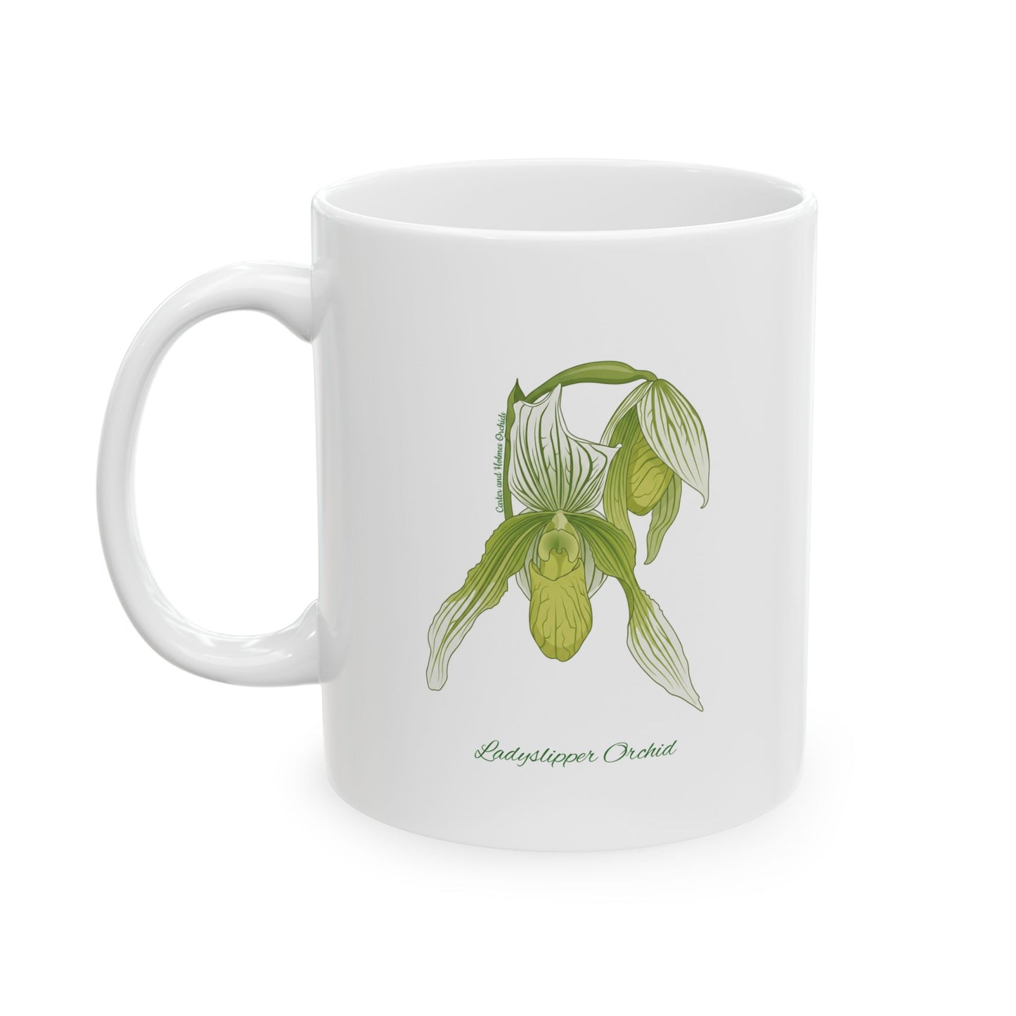 Ladyslipper Orchid Botanical Print | Ceramic Coffee Cup 11oz