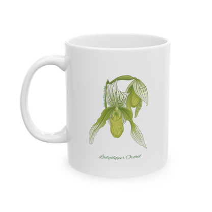 Ladyslipper Orchid Botanical Print | Ceramic Coffee Cup 11oz